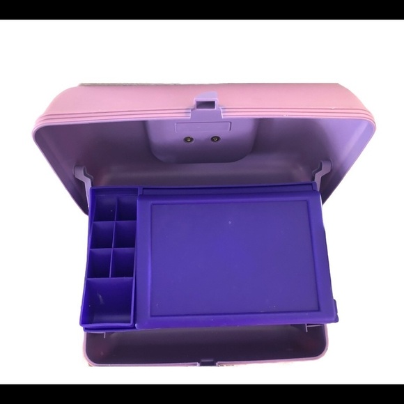 VTG Caboodles Purple 2 Tier Make-Up Storage Case W/Mirror Dressing Table - Picture 3 of 10
